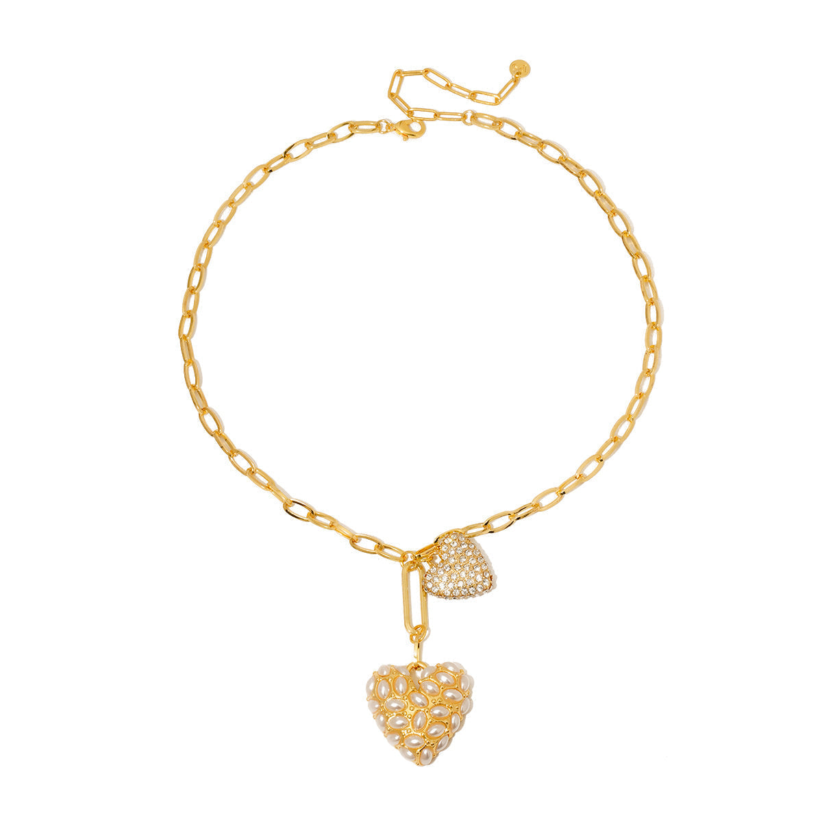 Double Take Pearl Heart Necklace - WATERPROOF - Image 3