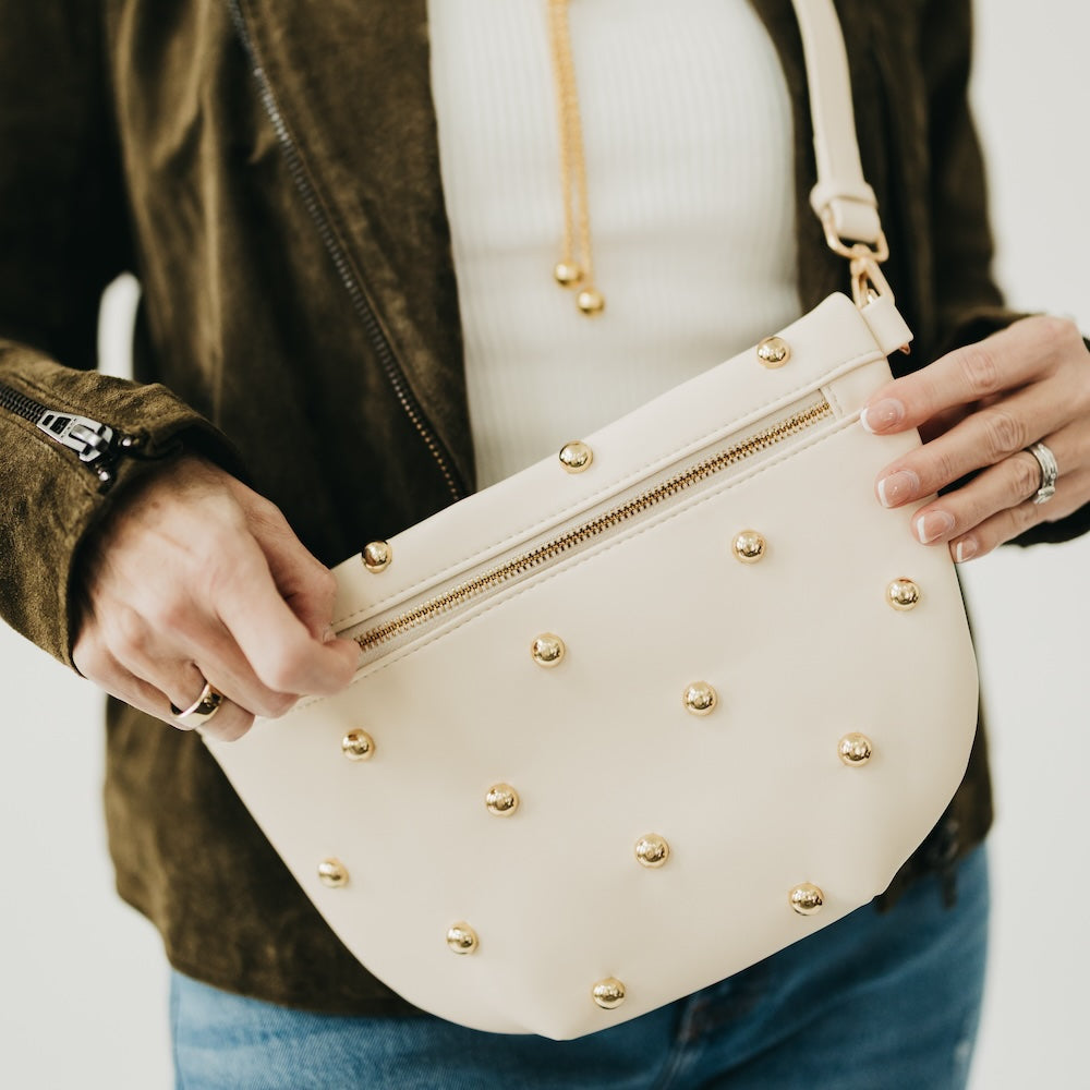 Chic Gold Studded Westlyn Bum Bag - Image 8