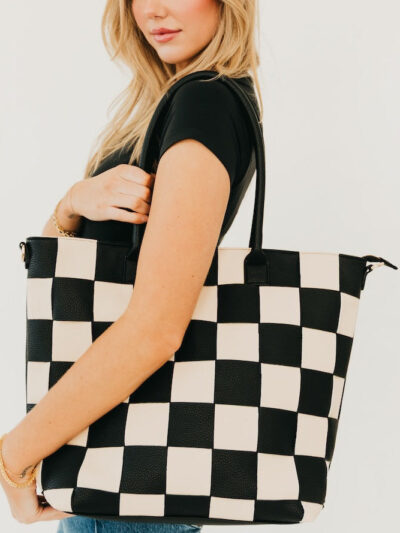 Courtney Checkered Tote