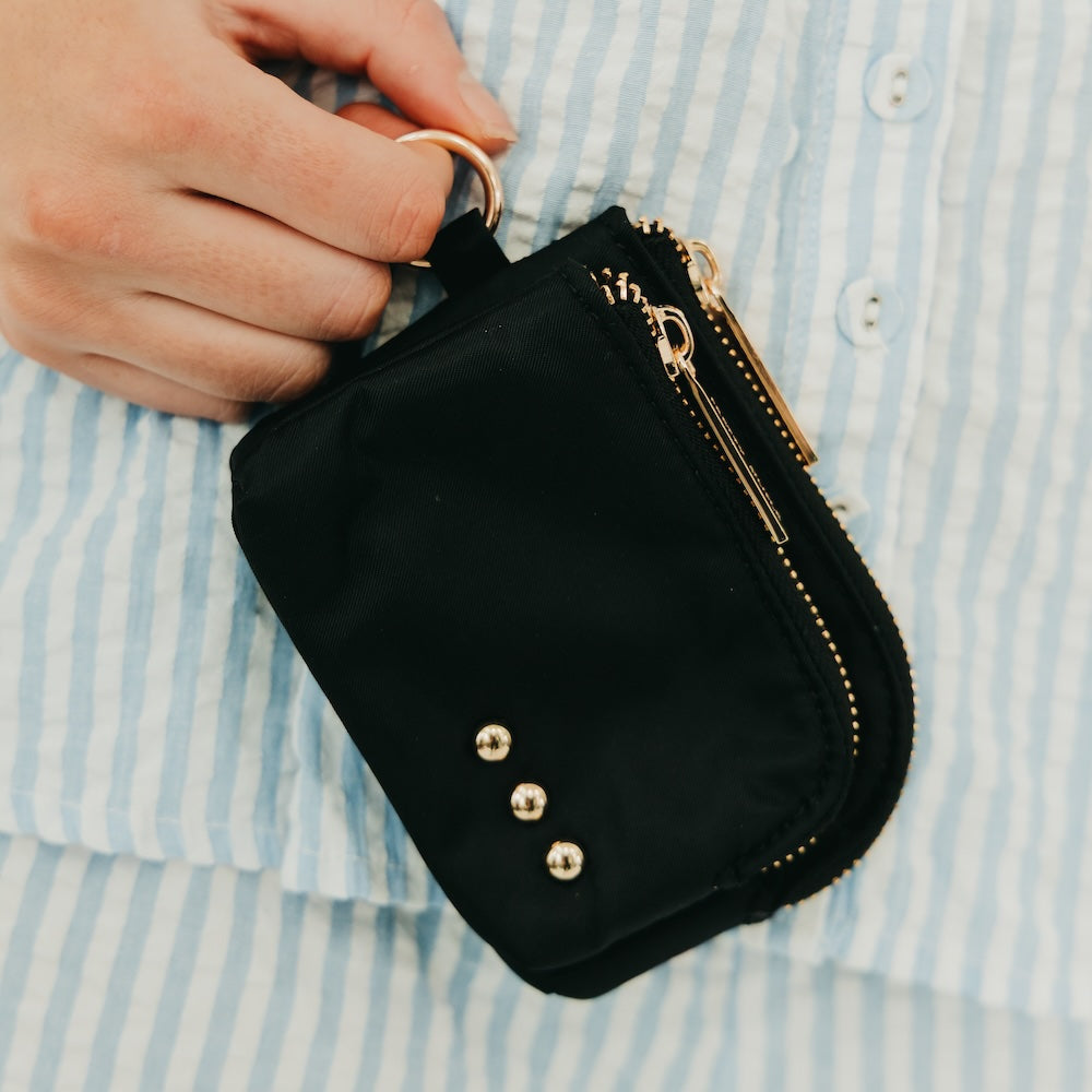 Nylon Cameron Double Zip Clippable Card Wallet - Image 2