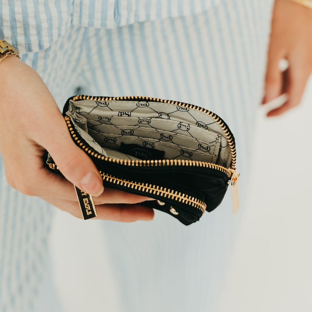 Nylon Cameron Double Zip Clippable Card Wallet - Image 6
